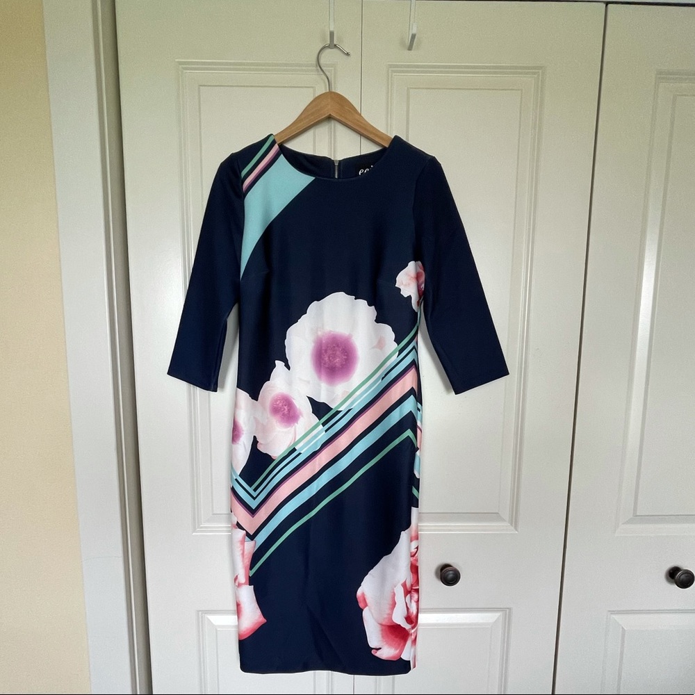 Eci Size 4- 3/4 Sleeve-Scuba Dress